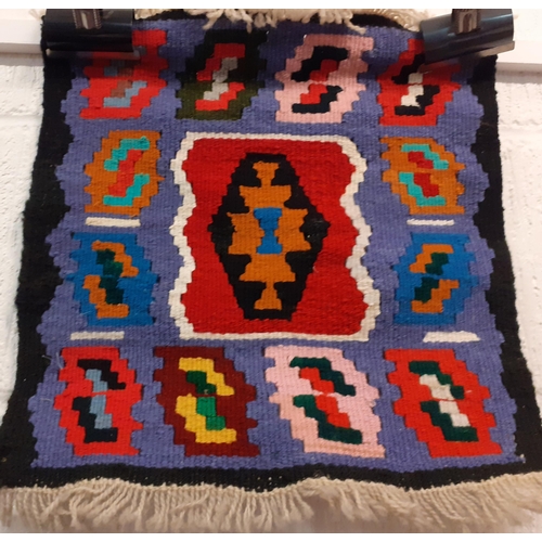 109 - A group of 5 small Kelim rugs in vibrant geometric patterns, various sizes two 19x38