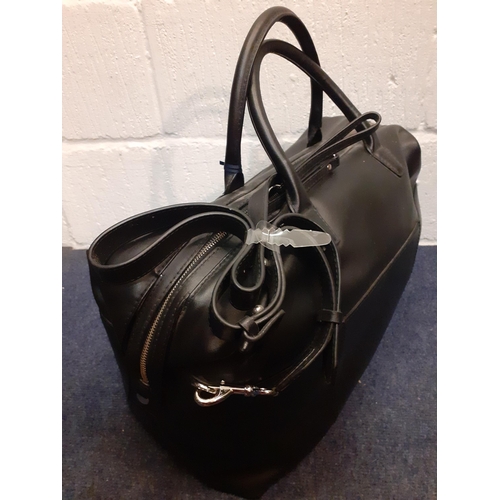 161 - Two black M&S leather bags to include a weekend/cabin bag, new with an original tags (rrp £129). 
Lo... 