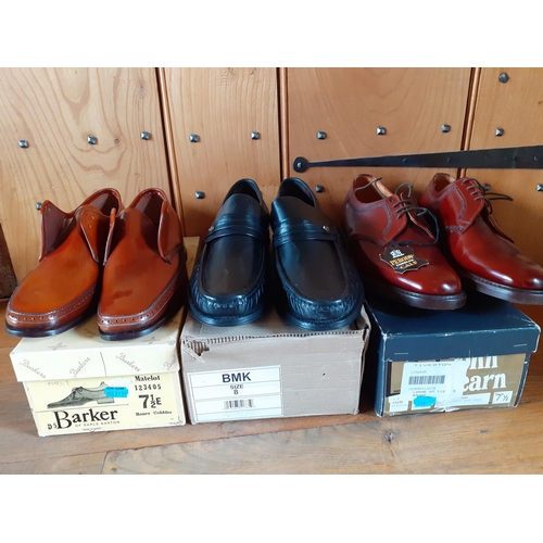 168 - Three pairs of unworn gents shoes comprising John Hearn 'Pebody Cobbler Calf' chestnut brown leather... 