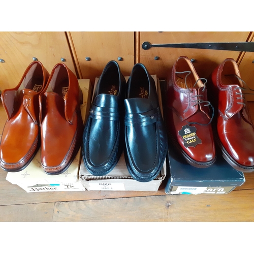 168 - Three pairs of unworn gents shoes comprising John Hearn 'Pebody Cobbler Calf' chestnut brown leather... 