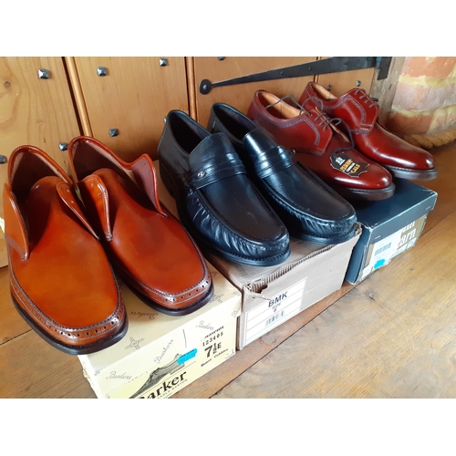 168 - Three pairs of unworn gents shoes comprising John Hearn 'Pebody Cobbler Calf' chestnut brown leather... 