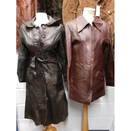 170 - A group of 1970's gents and ladies jackets and coats to include a 'Swears & Wells' ladies black leat... 