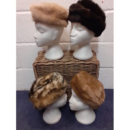 73 - A quantity of 12 vintage faux fur hats, mainly 1950's and 1960's to include Jacoll, Aage Thaarup and... 