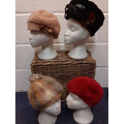 73 - A quantity of 12 vintage faux fur hats, mainly 1950's and 1960's to include Jacoll, Aage Thaarup and... 