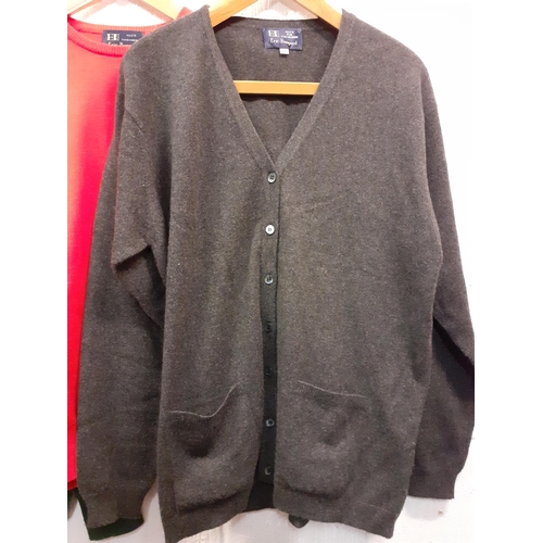 78 - A quantity of gents cashmere cardigans and sweaters, size L, XL and XXL to include Eric Bompard. Loc... 