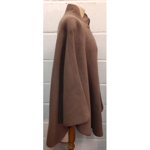 80 - A vintage Weatherall brown pure new woollen cape. Location:R1