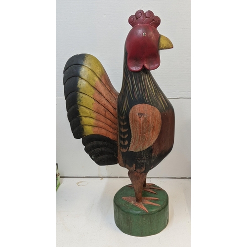 372 - A modern painted wooden model cockerel A/F
Location: G