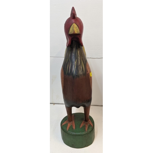 372 - A modern painted wooden model cockerel A/F
Location: G