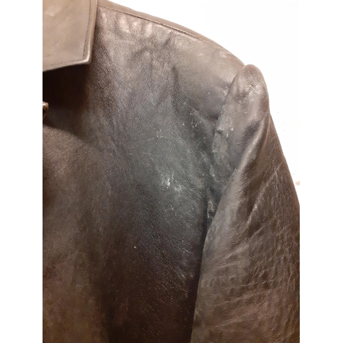 147 - A group of 3 gents vintage coats to include a gents black leather tail coat 40