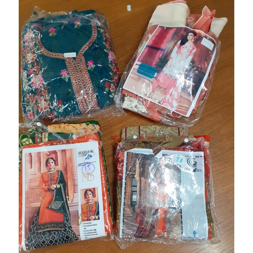 171 - Four Indian Sari kits to include a Sana Safinaz example. Location: RWM