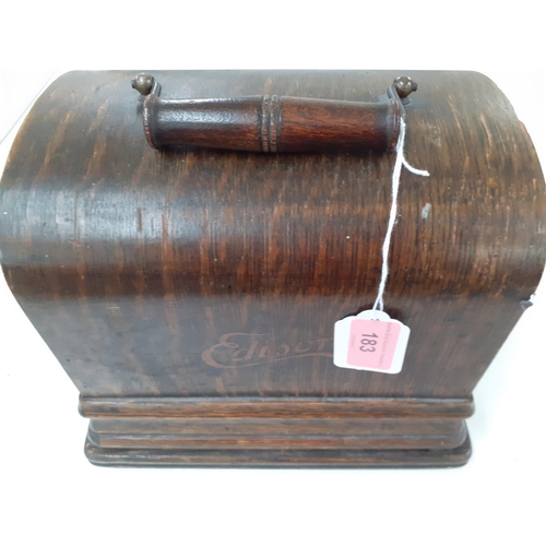 183 - A late 19th Century Edison Gem phonograph serial no:264044 in oak case. Location:1.2