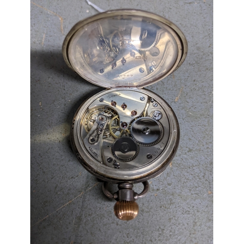 345 - An early 20th silver cased pocket watch in a Dennison case, Birmingham 1913 or 1938
Location: CAB 4