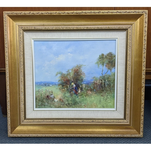 233 - Elwyn White - an oil on board entitled 'An Afternoon Ramble', 34cm x 29cm, framed
Location: RWB