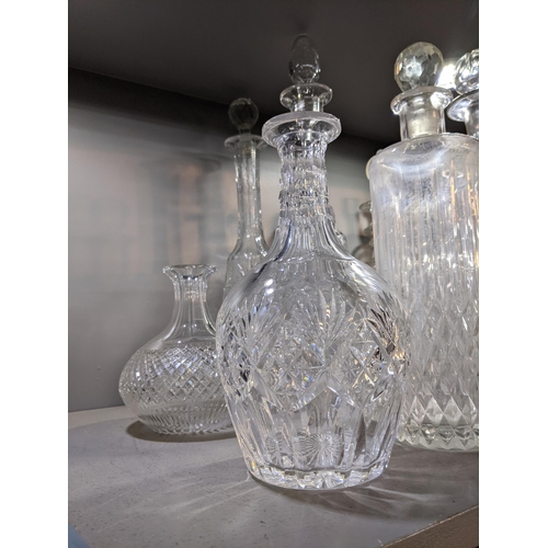 267 - Fourteen decanters, some cut glass and crystal examples, some with stoppers
Location: 4-1