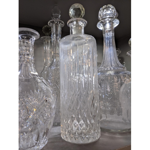 267 - Fourteen decanters, some cut glass and crystal examples, some with stoppers
Location: 4-1