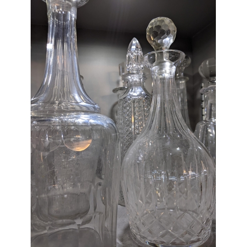 267 - Fourteen decanters, some cut glass and crystal examples, some with stoppers
Location: 4-1