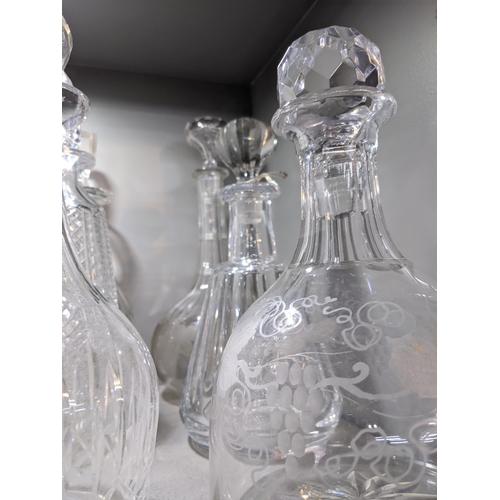 267 - Fourteen decanters, some cut glass and crystal examples, some with stoppers
Location: 4-1