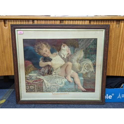 278 - Original Pears print, dated 1903 'Playmates' by E Murvier, framed and glazed by Messrs A & F Pears
L... 