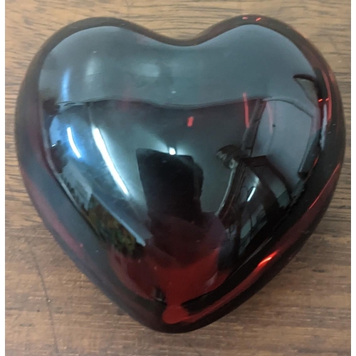 307 - A Baccarat 30 paperweight red in the shape of a heart with box 
Location: CAB