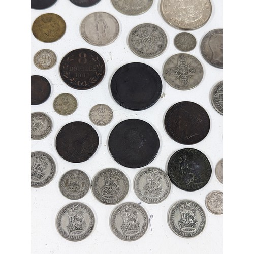 227 - British Silver and other Coins - a collection comprising of a 1849 'Godless' Florin, 1887 Halfcrown ... 