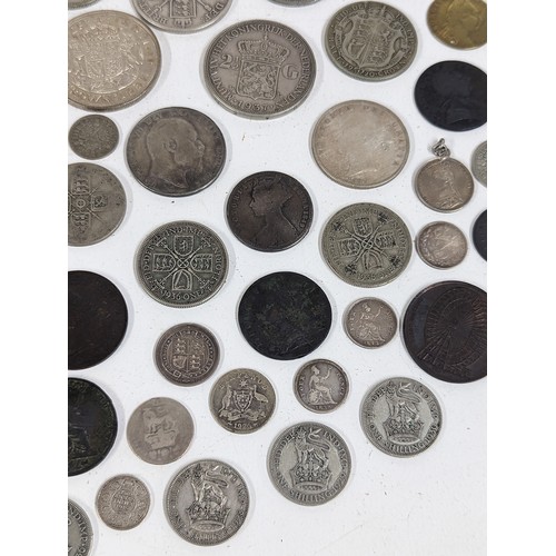 227 - British Silver and other Coins - a collection comprising of a 1849 'Godless' Florin, 1887 Halfcrown ... 