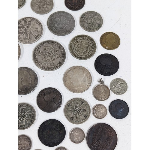 227 - British Silver and other Coins - a collection comprising of a 1849 'Godless' Florin, 1887 Halfcrown ... 