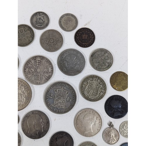 227 - British Silver and other Coins - a collection comprising of a 1849 'Godless' Florin, 1887 Halfcrown ... 