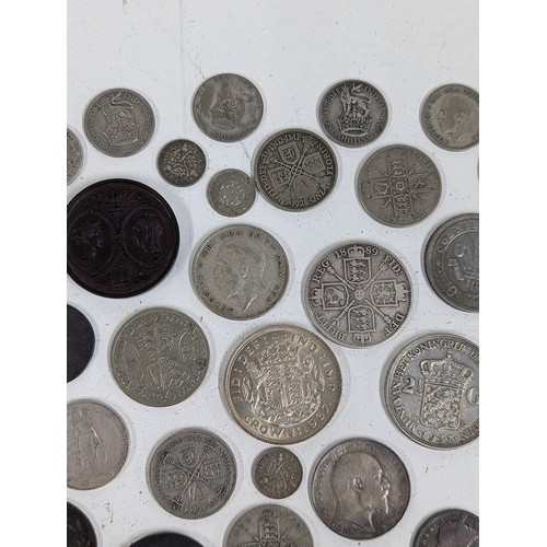 227 - British Silver and other Coins - a collection comprising of a 1849 'Godless' Florin, 1887 Halfcrown ... 