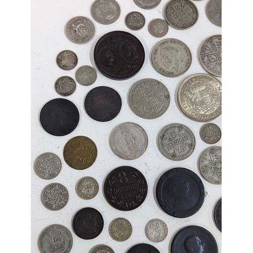 227 - British Silver and other Coins - a collection comprising of a 1849 'Godless' Florin, 1887 Halfcrown ... 