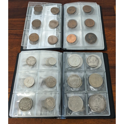 295 - 19th and 20th century silver and copper coins and medallions to include a Crown 1890, a half crown 1... 