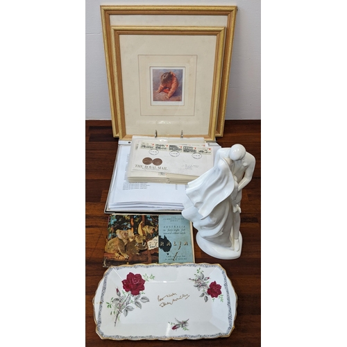 296 - Collectables to include First Day Covers 1984-1987, a Royal Doulton figure 'Images Wedding Day', col... 