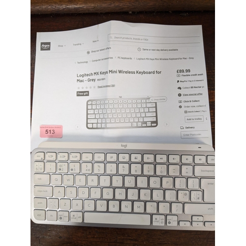 513 - Logitech MX keys mini wireless keyboard for MAC computer Location: G