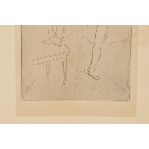 151 - Edgar Degas (French 1834-1917) Danseuse mettant son Chausson, circa 1892, etching on paper Sheet siz... 