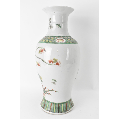 41 - A Chinese famille vert yen-yen vase, Qing Dynasty, late 19th century, in the Kangxi style, of balust... 