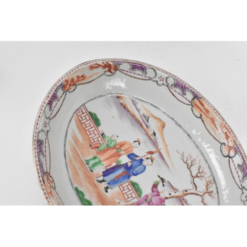 59 - A pair of Chinese export Famille Rose serving dishes, Qianlong, late 18th century, of oval form, the... 