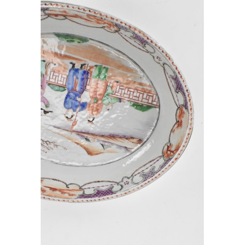 59 - A pair of Chinese export Famille Rose serving dishes, Qianlong, late 18th century, of oval form, the... 