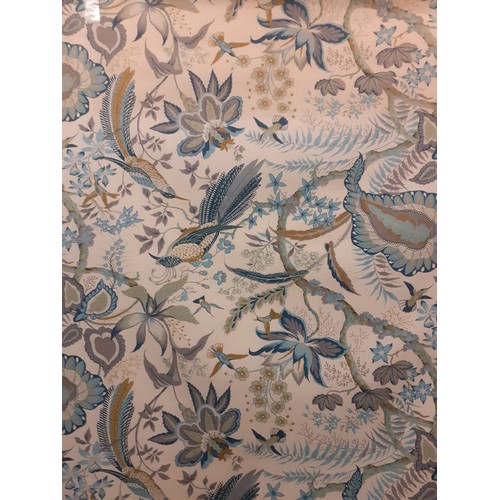 56 - A bolt of late 20th Century Arthur Sanderson fabric having a cream ground with images of  hummingbir... 