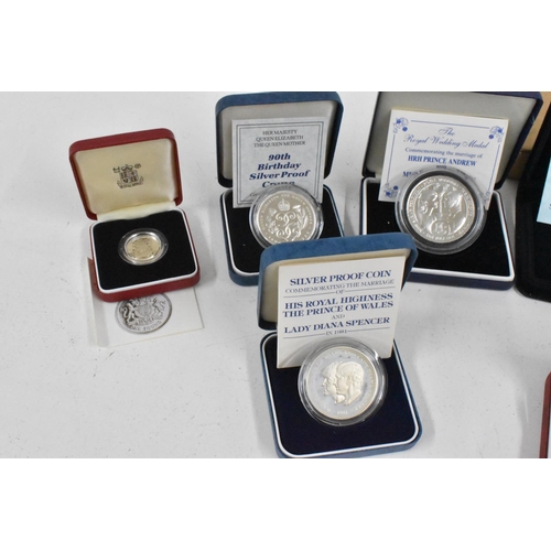 71 - Silver Proof Commemorative Coins - A mixed collection comprising of 1981 and 1986 Royal Wedding Crow... 