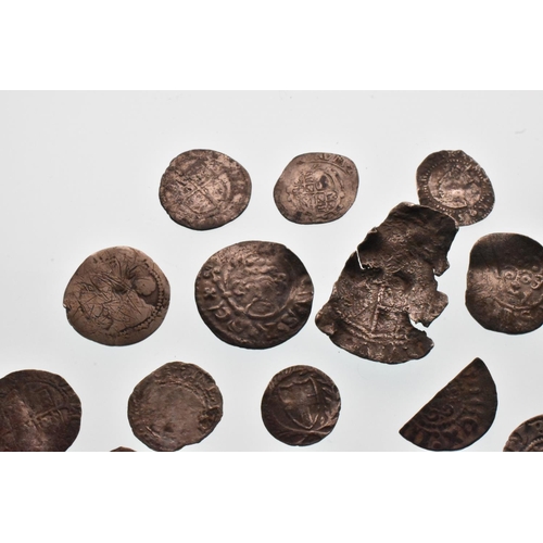 86 - English Hammered Coinage - Metal Detector Finds - A mixed collection to include a Shilling A/F, Shor... 