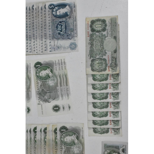 98 - Banknotes - A large collection of mostly Elizabeth II banknotes to include batches running sequence,... 