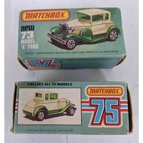 434 - Two boxed Matchbox diecast model cars both of No 73, Ford model A
Location:CAB3

If there is no cond... 