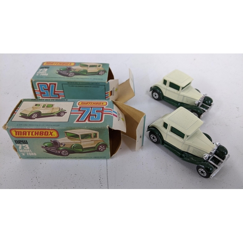 434 - Two boxed Matchbox diecast model cars both of No 73, Ford model A
Location:CAB3

If there is no cond... 