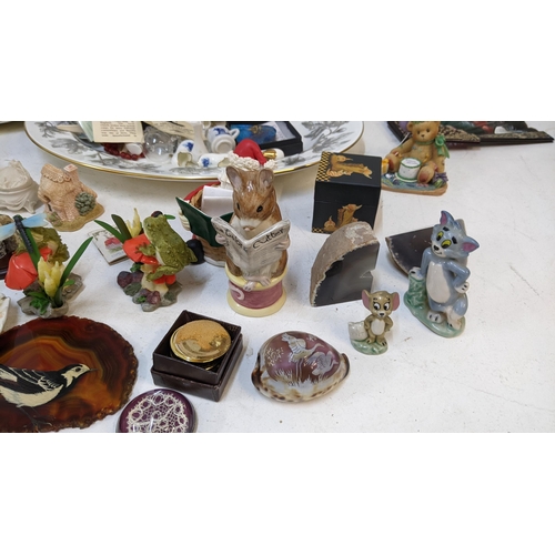 449 - Ceramics and glass to include Victorian meat plates, decorative plates bowls, Wade Tom and Jerry, a ... 