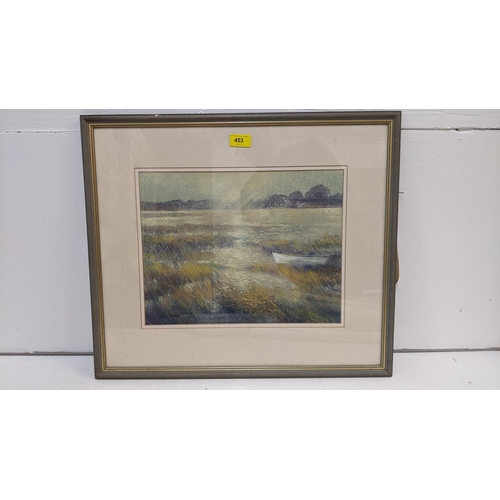 453 - Ben Holgate - High tide Conder Green Lancashire pastel, signed framed and glazed
Location:A4F

If th... 