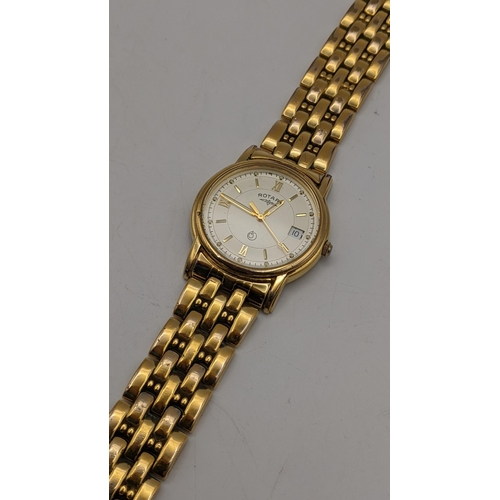 79 - A Rotary Anniversary gents quartz gold plated watch
Location: CAB 3
If there is no condition report,... 