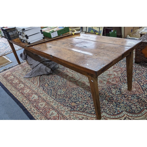A 19th century French fruitwood large refractory dinning table, plant constructed and on square tapering legs 75.5H x 292W
Location: CA
If there is no condition report, please request one