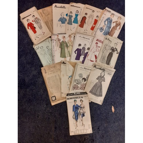 42 - A quantity of 1940's and later sewing, crochet and knitting patterns to include Coats, Lavender, Mau... 