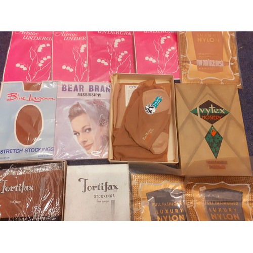 46 - A quantity of vintage stockings to include Grace & Charm Ivytex silk examples in original packaging,... 