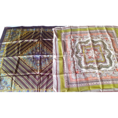 155 - Mixed mid 20th Century chiffon and nylon scarves to include an Indian silk scarf with paisley design... 