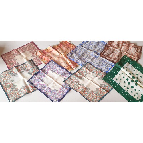 155 - Mixed mid 20th Century chiffon and nylon scarves to include an Indian silk scarf with paisley design... 